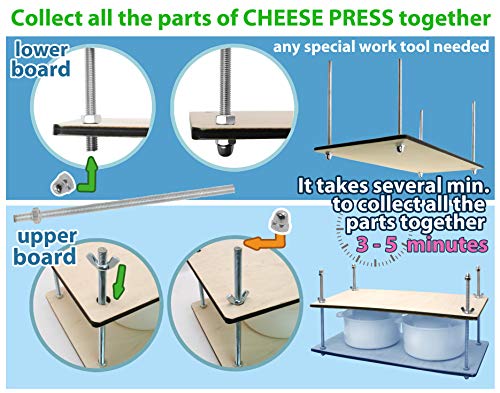 Сheese Making Kit 16 in (Metal Guides + 2 Making mold 1.2 L)