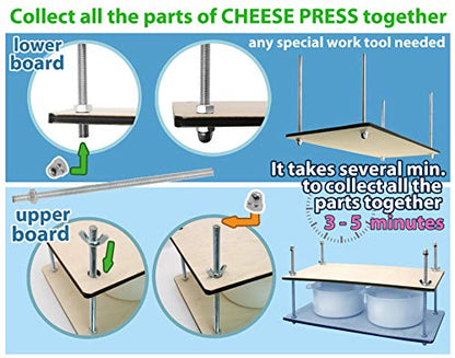 Сheese Making Kit 16 in (Metal Guides + 2 Making mold 1.2 L)