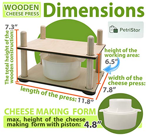 Сheese Making Kit 12 in (Wooden Guides+1 Cheese Making mold 1.2 L)