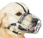 Dog Chrome Metal Muzzles Wire Basket Adjustable Leather Straps (№6) Circumference is 13-13.8 in, Length is 3.9-4.3 in