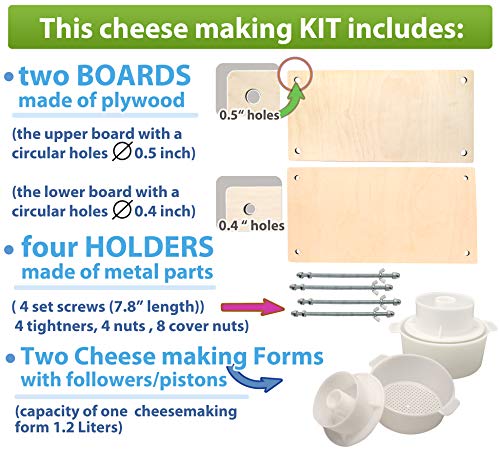 Сheese Making Kit 16 in (Metal Guides + 2 Making mold 1.2 L)