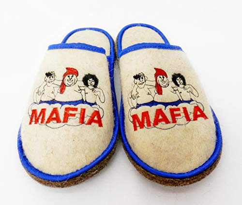 Sauna Banya Slippers for Men "Mafia" Bath House Wool Felt