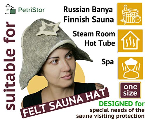 PetriStor Sauna Hat Napoleon Natural Felt Made in Ukraine