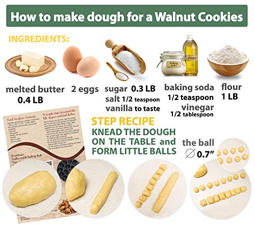 Walnut Cookie Mold Maker 16 halves Non-stick Cookies Pastry