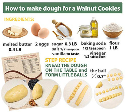 Walnut Cookie Mold Maker 16 halves Non-stick Cookies Pastry