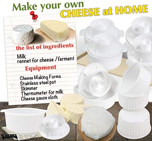 9 pcs Cheesemaking Kit №4 Punched Сheese Mold Press Strainer