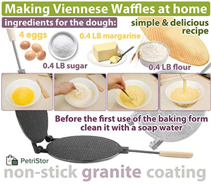 Waffle Maker round form non-stick coating granite stone Cookies Pastry