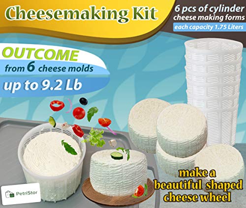 6 pcs Cheesemaking Kit Strainer Cheese Basic Cheese Mold 1.75 l