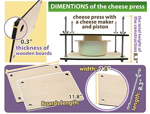 Сheese Making Kit 12 in (Metal Guides+1 Cheese Making mold 1.2 L)