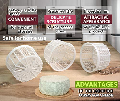 3 pcs Cheesemaking Kit  Strainer cheese Basic Cheese Mold 1.15 liters