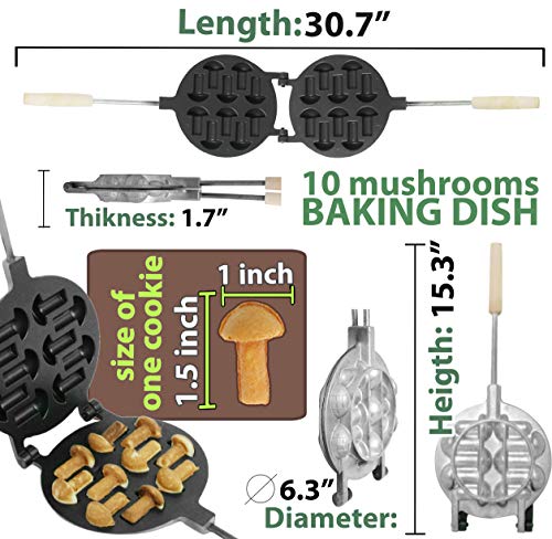 10 Mushrooms Cookie Mold Non-stick Coating Walnut Cookie Presses
