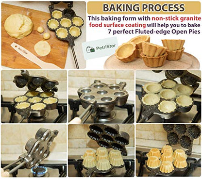 Cupcake maker Mini Muffins Open Pies Non-stick coating granite stone