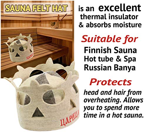 PetriStor Sauna Hat Queen Crown Wool Felt Banya 100% Natural Made in Ukraine