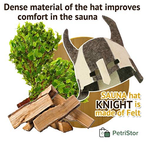 PetriStor Wool Sauna Hat Knight for Man Natural Felt 100% Natural