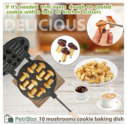 10 Mushrooms Cookie Mold Non-stick Coating granite stone Cookie Presses