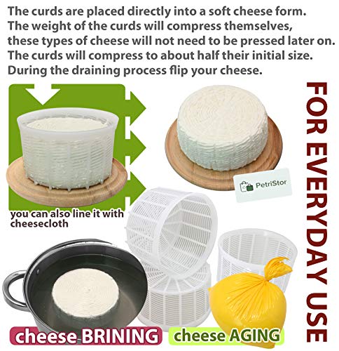 3 pcs Cheesemaking Kit  Strainer cheese Basic Cheese Mold 1.15 liters