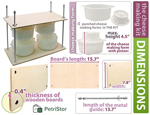 Сheese Making Kit 16in (Metal Guides 13 in+4 Cheese Making mold 1.2 L)