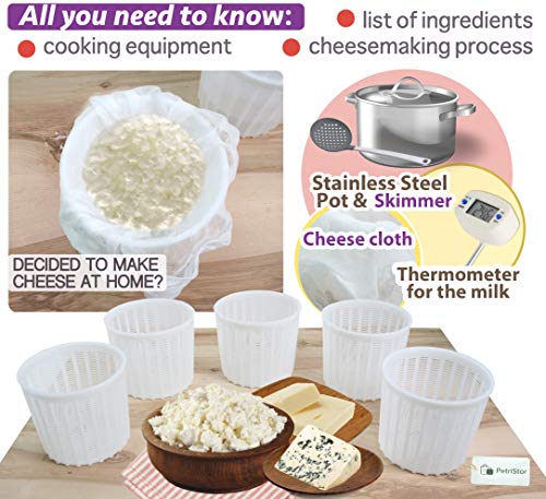 5 pcs Cheesemaking Kit Strainer cheese Basic Cheese Mold 2.8 liters