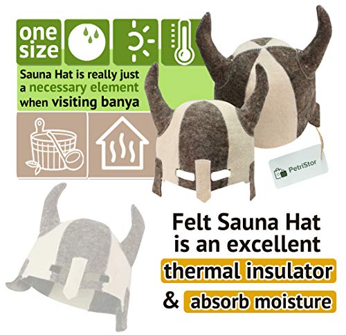 PetriStor Wool Sauna Hat Knight for Man Natural Felt 100% Natural