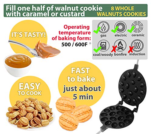 Walnut Cookie Mold Maker 16 halves Non-stick Cookies Pastry