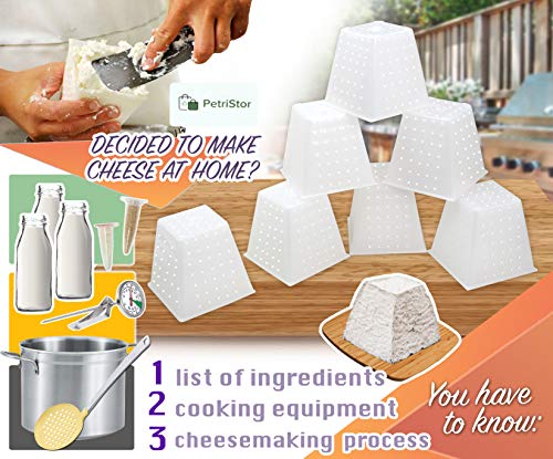 7 pcs Cheesemaking Kit Strainer cheese Basic Cheese Mold Pyramid 0,4 l