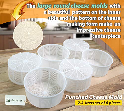 6 pcs Cheesemaking Kit Strainer cheese Basic Cheese Mold 2.4 l