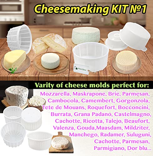 Cheese Mold – Cheese Making Kit 2 pcs – Cheesemaking Supplies – Cheese Set  for Press – Paneer Maker – Great for Semi-Soft and Semi-Hard Sheeses –