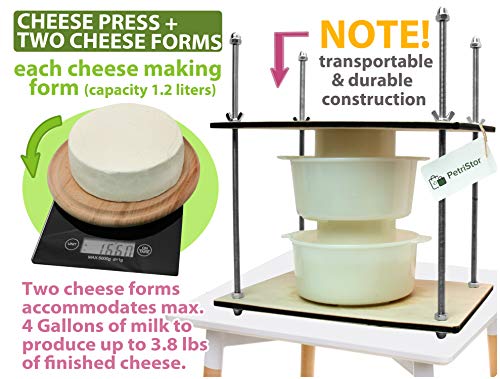 Сheese Making Kit 12 in(Metal Guides 13 in+2 Cheese Making mold 1.2 L)