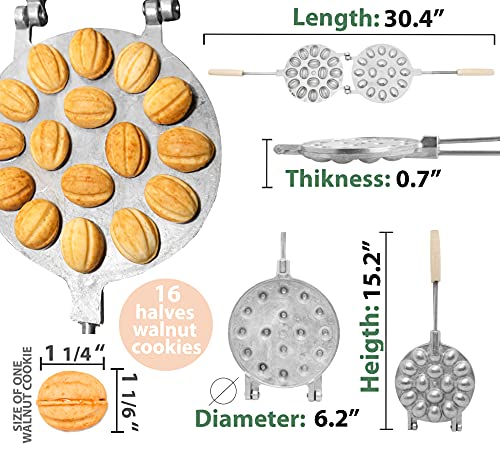 Walnut Cookie Mold (Oreshek) Maker 16 nut by PetriStor