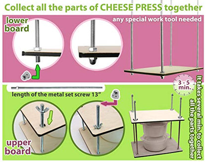 Сheese Making Kit 12 in(Metal Guides 13 in+2 Cheese Making mold 1.2 L)