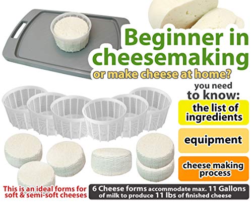 6 pcs Cheesemaking Kit Strainer cheese Basic Cheese Mold 1.15 liters