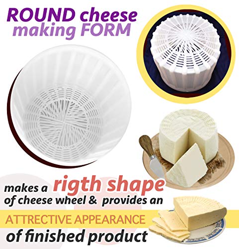 5 pcs Cheesemaking Kit Strainer cheese Basic Cheese Mold 2.8 liters