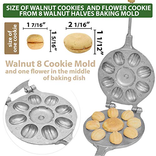 Walnut 8 Cookie Mold (Oreshek + flower) Maker Oreshki Russian Soviet