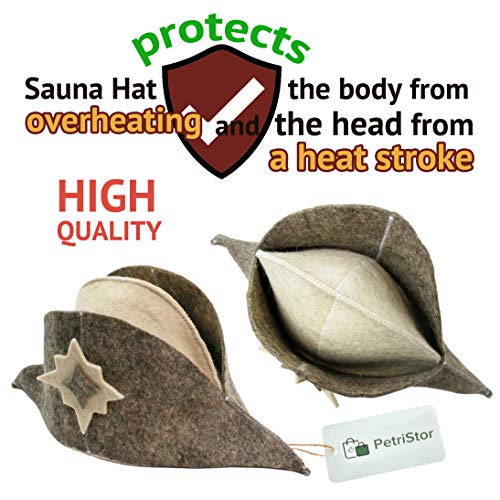 PetriStor Sauna Hat Napoleon Natural Felt Made in Ukraine