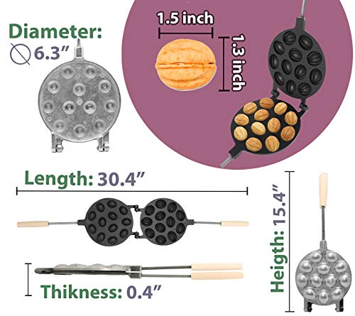 Walnut Cookie (Oreshek) Maker 12 nut Non-stick Cookies Pastry