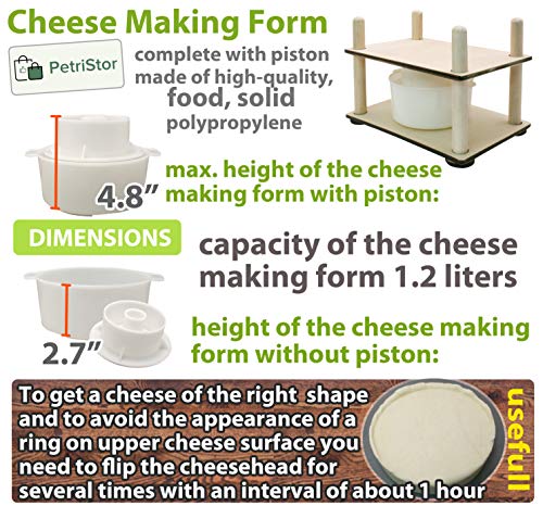 Сheese Making Kit 12 in (Wooden Guides+1 Cheese Making mold 1.2 L)