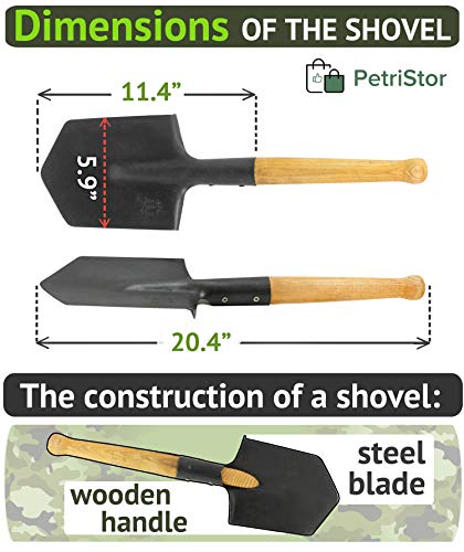 Shovel 1984 Steel Special Forces Shovel with Wood Handle