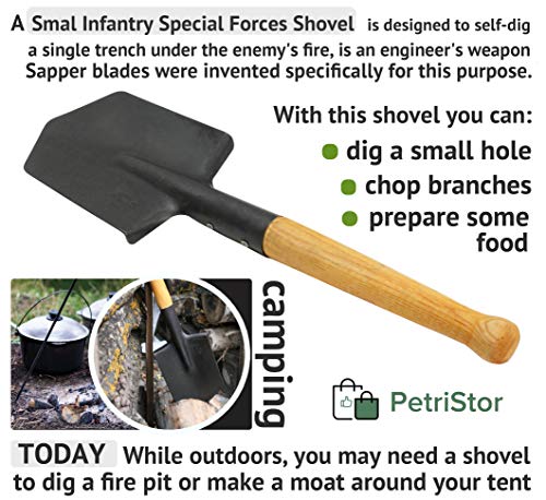 Shovel 1984 Steel Special Forces Shovel with Wood Handle