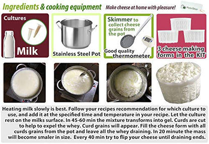 3 pcs Cheesemaking Kit  Strainer cheese Basic Cheese Mold 1.15 liters