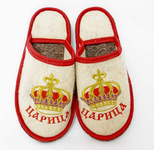 Sauna Banya Slippers for Woman Queen Bath House 100% Natural Wool Felt