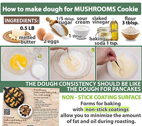10 Mushrooms Cookie Mold Non-stick Coating Walnut Cookie Presses