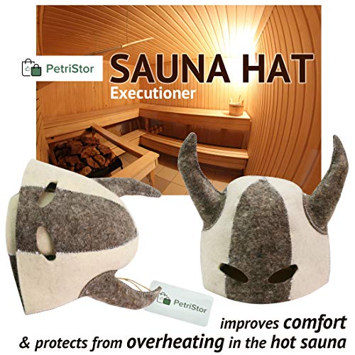 Sauna Hat for Man Wool Felt Care Bath SPA Executioner, Hangman Natural