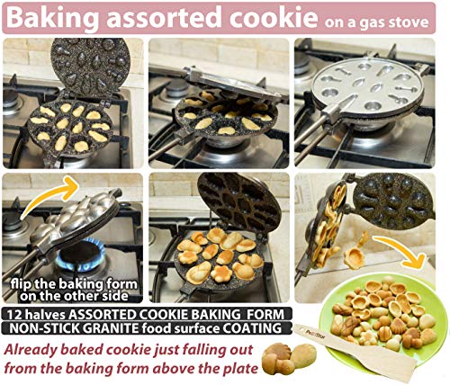 12 Cookie assorted Marker Non-stick coating granite stone Cookies