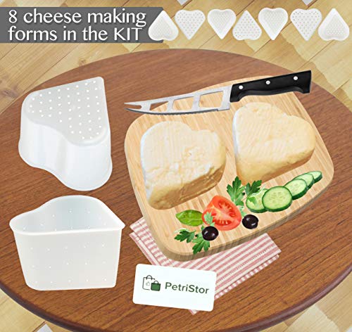 8 pcs Cheesemaking Kit  Strainer cheese Basic Cheese Mold Heart 0,3 l
