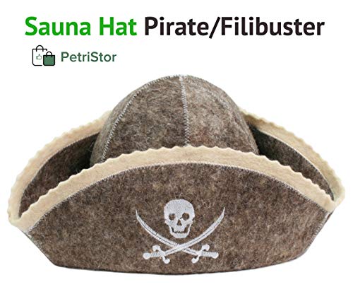 Sauna Hat Pirate/Filibuster for Man Natural Felt 100% Natural