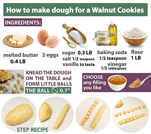 Walnut Cookie Maker 16 halves non-stick coating granite stone