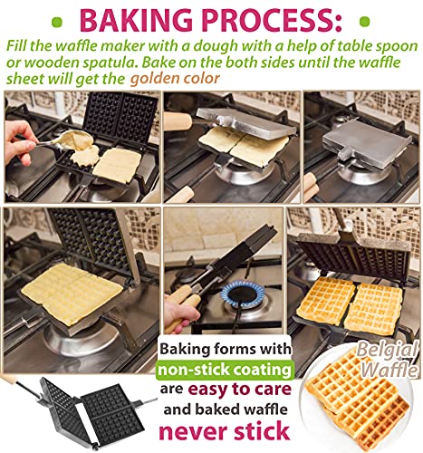 Belgian Viennese Waffle Maker Cookie Non-stick Cookies Pastry