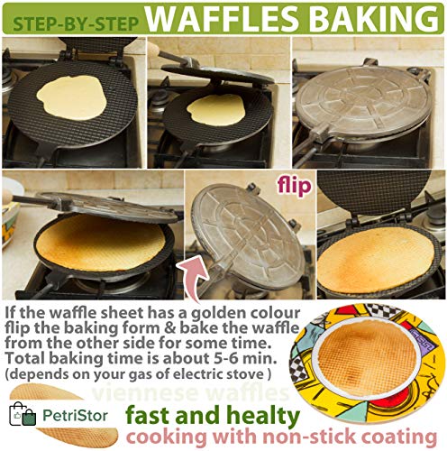 Waffle Maker round form Non-stick Cookies Pastry