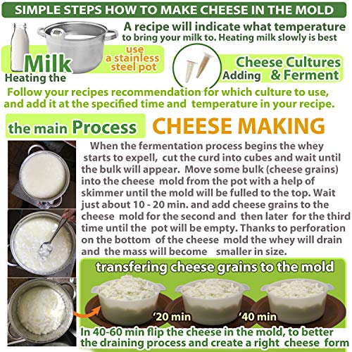Cheesemaking Kit With Follower Piston 1,2 l Press Strainer 45 oz