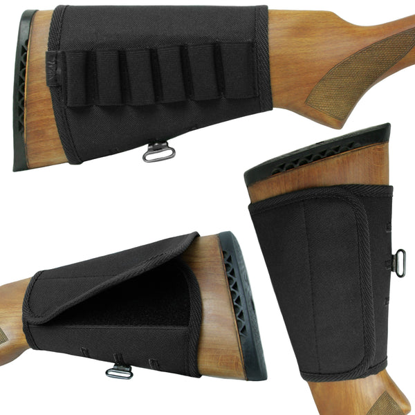 Adjustable Rifle Cartridge Ammo Holder Velcro Premium 12 16 Gauge Nylon Camo Shell Holder Hunting Rest Pouch Bag Stock Right Handed Shotgun